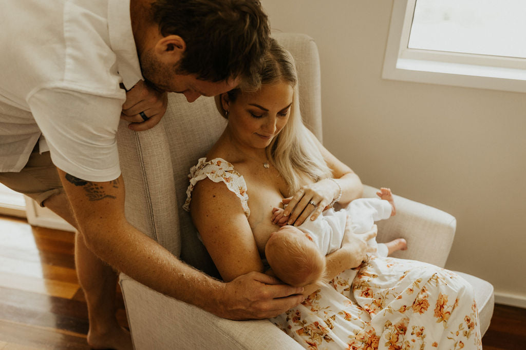 Breastfeeding newborn 